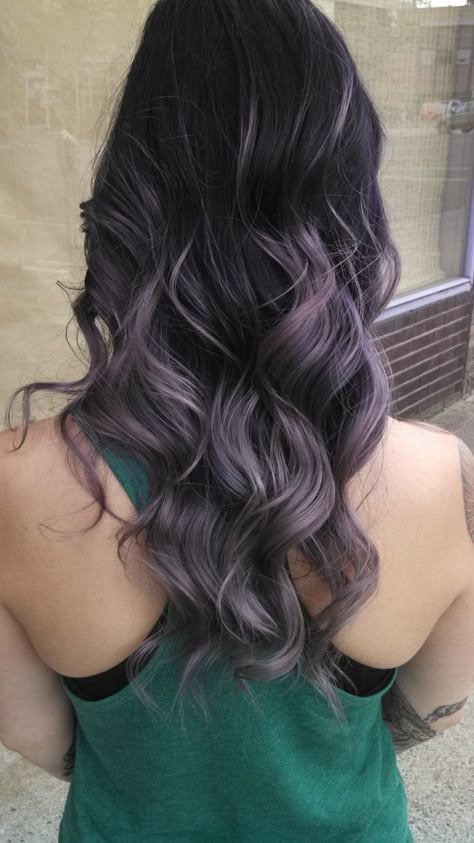 Dark amethyst lavender ombré vivid haircolor mermaid hair Haircolor by Alysson King at Fabrik Salon Amethyst Hair Color, Lavender Ombre, Lavender Grey, Dark Amethyst, Dark Lavender, Hair Color Pastel, Lavender Hair, Haircut And Color, Hair Color And Cut