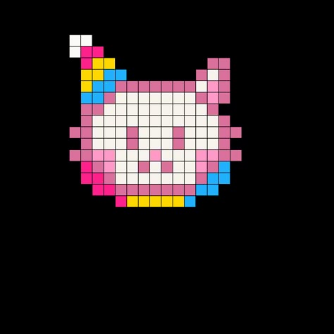 Cute Clown Pixel Art, Iron On Beads Pattern, Perler Bead Patterns Clown, Clown Perler Beads, Clown Pixel Art, Cat Perler Bead Patterns, Clown Perler, Clown Kandi, Kawaii Perler Bead Patterns