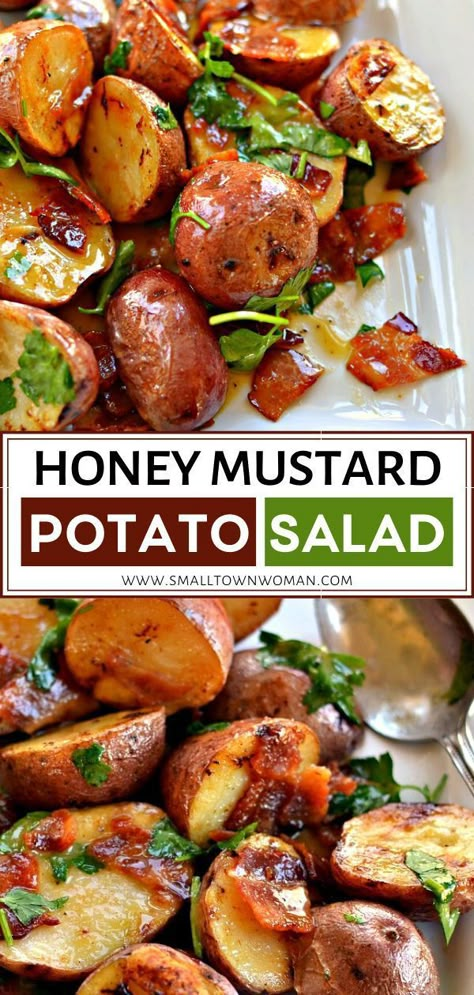 Mustard Potato Salad, Warm Potato Salads, Red Potato Salad, Red Potato, Mustard Vinaigrette, Honey Mustard Vinaigrette, Bacon Potato Salad, Roasted Red Potatoes, Bacon Potato