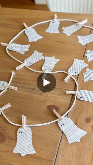 11K views · 519 reactions | ~Book ghost garland~ Save this for an easy craft! How cute is this! So easy to do! 🧡👻 #ghost #garland #howto #craft #crafty #halloween #halloween2023 #halloweendiy #diy #easydiy #spooky #spookyseason #halloweenseason #fall #fal2023 #salem #crafting #craftdiy #home #homedecor #homediy #decordiy #garlanddiy #halloweentime | Sarah Pope | Richard Carter · Le Monde Newspaper Ghost Garland, Diy Halloween Garland, Ghost Garland, Halloween Camping, Halloween Art Projects, Ghost Crafts, Holiday Garland, Door Display, Halloween Garland