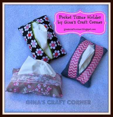 How to Sew a Pocket Tissue Holder - Ginas Craft Corner Sewing Totes, Car Crafts, Pocket Tissue Holder, Diy Pocket, Pocket Tissue, Trendy Sewing Projects, Car Trip, Sewing To Sell, Packing Ideas