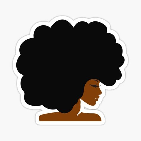 Afro Stickers, Afro Silhouette Black Women, Hair Stickers, Afro Hair Illustration, Afro Painting, Afro Hair Woman, Afro Natural, Hair Illustration, Afrique Art