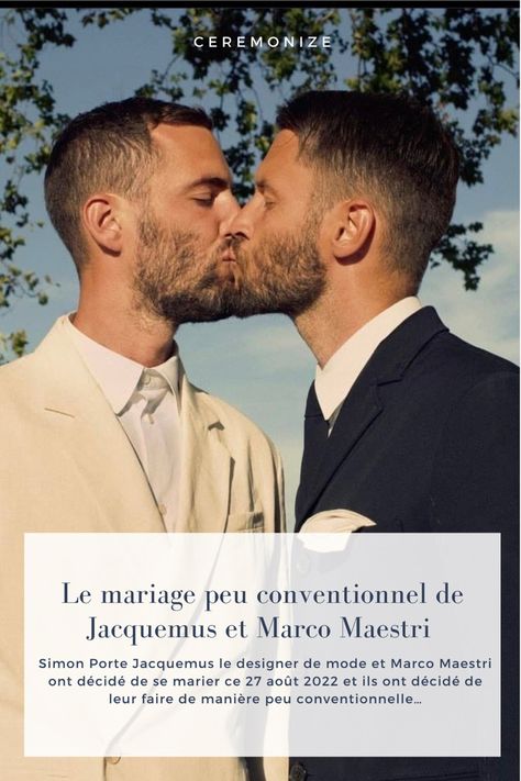 Jacquemus et Marco Maestri, le mariage Meme Costume, Costume Noir, Couple Photos