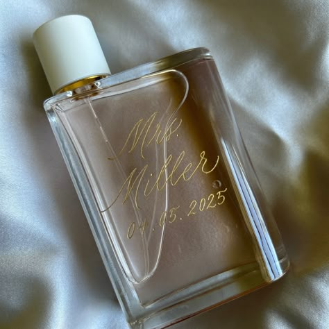 Elevate your gift game with this personalized perfume engraving service, perfect for weddings & other special occasions such as anniversaries, birthdays and more!  Customized fragrance bottles are a wonderful way to show your appreciation to loved ones and they'll serve as cherished keepsakes for years to come! ✨HOW IT WORKS:  Please note, this listing is for engraving services only.  I can only accept unopened fragrances in their original packaging. The customer will be responsible for shipping Perfume Engraving, Personalized Perfume, Engraved Perfume, Wedding Perfume, Fragrance Bottles, Wedding Gifts For Bride And Groom, Fragrance Bottle, Bear With Me, Bride And Groom Gifts