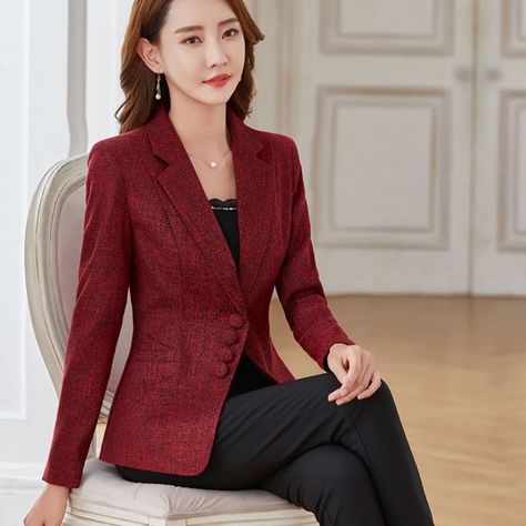 Cheap Blazers, Buy Quality Women's Clothing Directly from China Suppliers:Wine Red Spring Autumn Plus Size 6XL Womens Business Suits 3 Buttons Office Female Blazers Jackets Formal Slim Blazer Women Suit Enjoy ✓Free Shipping Worldwide! ✓Limited Time Sale ✓Easy Return. Female Blazer, Lady Suit, Blazer Plus Size, Spring Blazer, Business Casual Blazer, Fall Blazer, Slim Blazer, Plus Size Blazer, Ladies Blazer