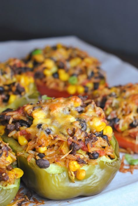 Stuffed Peppers With Chorizo, Chorizo Stuffed Bell Peppers, Spanish Rice Stuffed Bell Peppers, Different Stuffed Peppers, Chirozo Recipes, Chorizo Stuffed Peppers, Meal Alternatives, Hockey Friends, Warming Foods