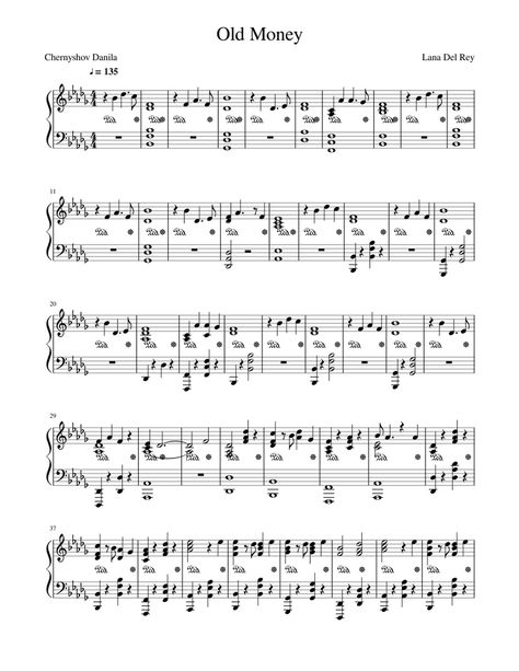 Lana Del Rey Violin Sheet Music, Lana Del Rey Sheet Music, Lana Del Rey Piano Sheet Music, Lana Del Rey Piano Notes, Lana Del Rey Piano, Old Money Poster, Lana Del Rey Old Money, Old Money Lana Del Rey, Coquette Poster