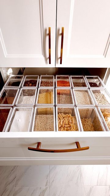 Kosher Kitchen Organization, Drawers In Pantry, Condiments Organization, Kitchen Organization Drawer, Drawer Organization Kitchen, Walk In Pantry Organization, Small Walk In Pantry, Organized House, White Kitchen Inspiration