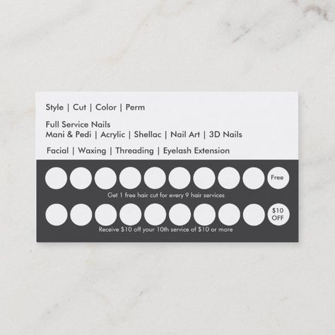 Loyalty Card Coffee, Mobile Nail Salon, Customer Loyalty Cards, Loyalty Card Design, Hair Salon Marketing, Loyalty Card Template, Shellac Nail Art, Mobile Nails, Referral Cards