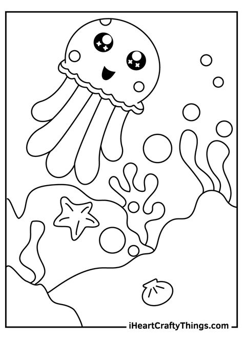 Jellyfish Coloring Pages Jellyfish Coloring Page Free Printable, Coloring For Preschool, Jelly Fish Coloring Pages, Drawings For Kids To Color, Coloring Pages Fish, May Coloring Pages, Jellyfish Coloring Page, Coloring Activities For Kids, Jellyfish Coloring