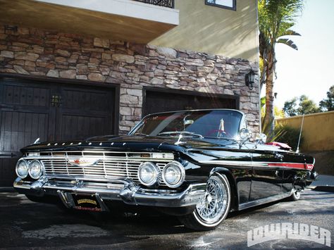 Check out this 1961 Chevrolet Impala ragtop owned by on-air radio personality Xavier "The X-Man." - Lowrider Magazine 61 Impala, Chevrolet Wallpaper, On Air Radio, 1961 Impala, Lowrider Magazine, 64 Impala, Cali Style, Classic Cars Trucks Hot Rods, Radio Personality