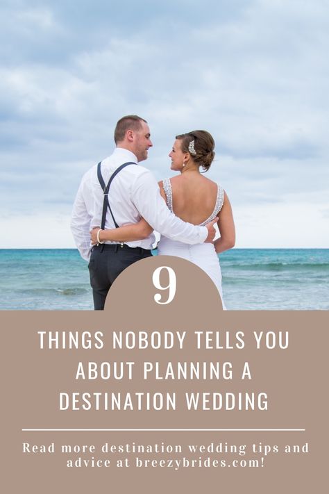 Once you’ve started planning your destination wedding you’ll quickly realize how different it is from a traditional wedding. Unfortunately, this can make a lot of brides feel alone or with little resources, making the planning process a stressful one. Don’t stress! Breezy Brides is packed with resources to make your destination wedding a breeze. Here are the top 9 things nobody tells you about planning a destination wedding to help you better prepare. Destination Wedding To Do List, Destination Wedding Checklist Timeline, Destination Wedding Vs Traditional, Destination Wedding Planning Timeline, Destination Wedding Timeline, Destination Wedding Planning Checklist, Planning Destination Wedding, How To Plan A Destination Wedding, Destination Wedding Checklist