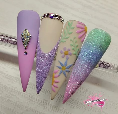 Sugaring Nail Art, Sugar Nail Art Design, Sugar Art Nails, Sugar Nail Art, Rockabilly Nails, Spring Nails Art, Sugar Nails, Nails Art Ideas, Sculptured Nails