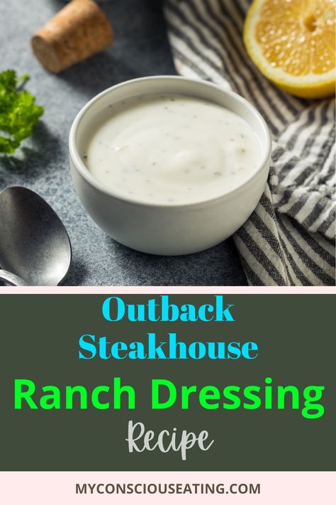 Ranch dressing in a small bowl Steakhouse Ranch Dressing Recipe, Steakhouse Ranch Dressing, Outback Steakhouse Ranch Dressing, Outback Ranch Dressing, Outback Ranch, Cajun Spice Mix, Crispy Chicken Tenders, Ranch Dressing Recipe, Ranch Recipe