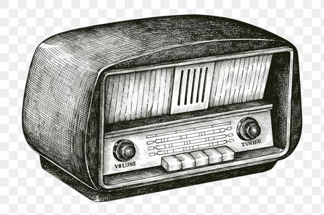 Hand drawn retro wooden radio design element | free image by rawpixel.com / Hein Radio Drawing, Radio Sticker, Old Radio, Radio Design, Woodcut Art, Radio Vintage, Free Vintage Printables, Architecture Sketchbook, Retro Radio