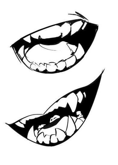 Pointy Teeth Drawing, Sharp Teeth Drawing Reference, Teeth Drawing, Smile Drawing, Crooked Teeth, Mouth Drawing, Monster Drawing, Sharp Teeth, Drawing Reference