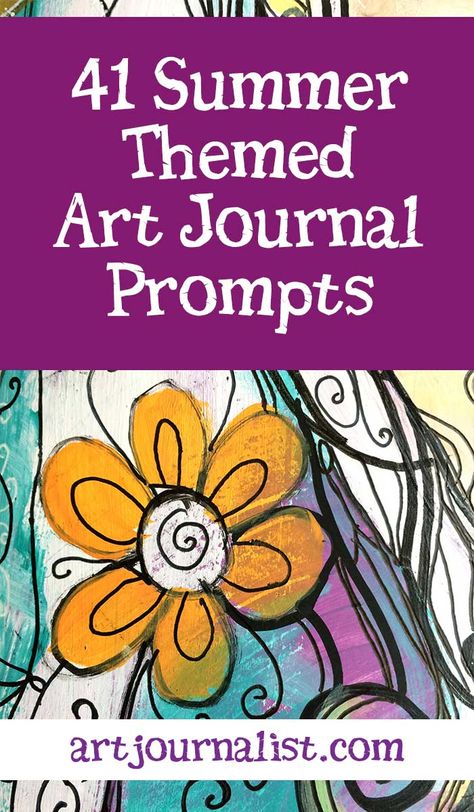 41 Summer Art Journaling Prompts - Artjournalist Art Galleries Architecture, Art Journal Prompts, Art Therapy Activities, Journaling Prompts, Art Prompts, Art Video, Therapy Activities, Summer Art, Fun Summer