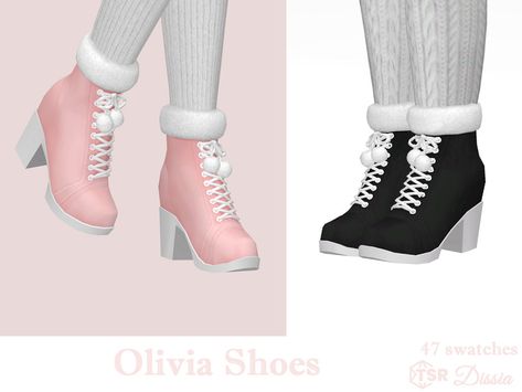 Sims 4 Cc Winter Shoes, Sims4 Heels, Mod Shoes, Christmas City, Sims 4 Tsr, Fluffy Shoes, Cc Shoes, Sims 4 Cc Shoes, Sims 4 Teen