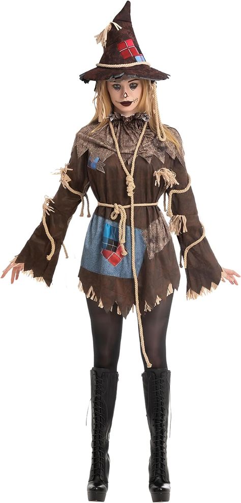 6% Off! (4.3 rating) #halloween #halloween2023 #wizardofoz #scarecrowcostume #costume Scary Scarecrow Costume, Creepy Scarecrow, Scarecrow Dress, Halloween Costumes Scarecrow, Scary Scarecrow, Scarecrow Costume, Halloween Scarecrow, Costume For Women, Unique Halloween Costumes