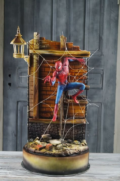 spiderman spiderman cake Spiderman Cake Ideas, Spiderman Cakes, Spider Cake, Spiderman Birthday Cake, Gravity Defying Cake, Marvel Cake, Realistic Cakes, Gravity Cake, Fantasy Cake