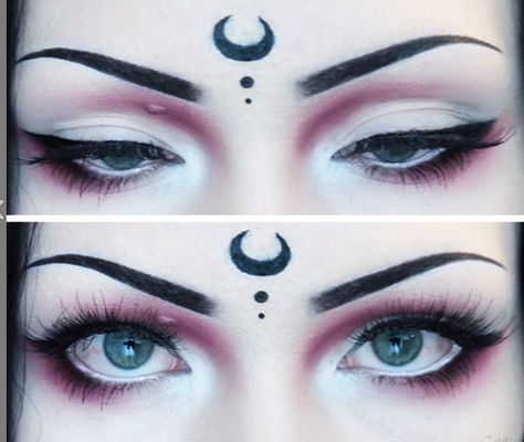 Omggg don't want to get dragged for wearing a white girl bindi, but LUVING the maroon eye makeup above and below Witchy Makeup, Make Up Diy, Fantasy Make-up, Halloweenský Makeup, Essential Makeup, Drag Make-up, Scene Girl, Witch Makeup, Alternative Makeup