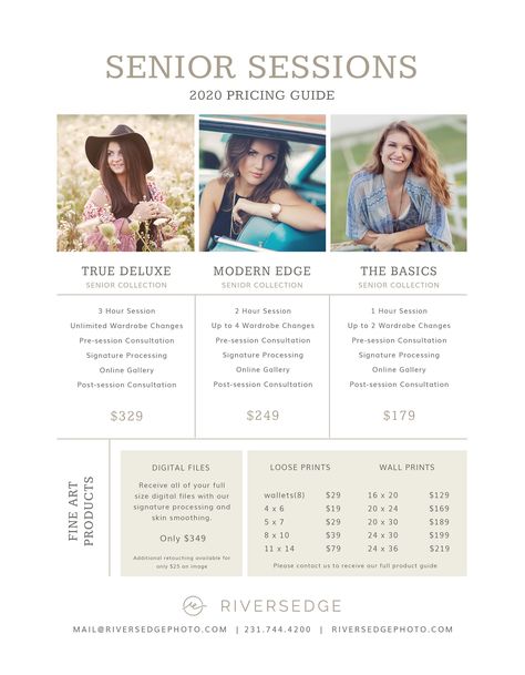 Senior Photography Pricing Guide, Photography Pricing Guide For Beginners, Beginner Photography Pricing, Photography Packages Pricing, Photography Niches, Photographers Price List, Photography Business Forms, Photography Freebies, Photography Notes