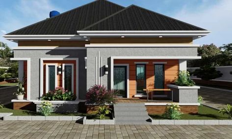 Nigeria House Plans Design, Small House Design Plans 2 Bedroom, Two Bedroom House Plans Modern, 2 Bedroom Bungalow Floor Plans, Small House Floor Plans 2 Bedroom, 2 Bedroom 2 Bath House Plans, Nigerian Houses, Bungalow Design Ideas, Modern Bungalow Design