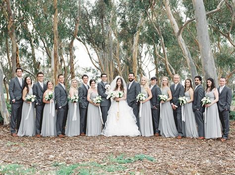 Wedding Puppies, Bridesmaids Photo Ideas, Gray Bridesmaids, Scripps Seaside Forum, Wedding Ballgown, Bridesmaids Outfits, Bridesmaids Photo, California Beach Wedding, Beach Wedding White