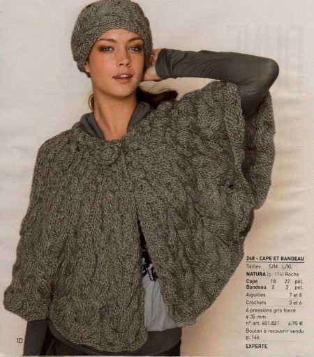 modèle tricoter gratuit bergere de france Womens Knitting Patterns, Cape Pattern, Knit Headband Pattern, Knitted Cape, Capes For Women, Wool Shop, Knitted Poncho, Samara, Knitting Women