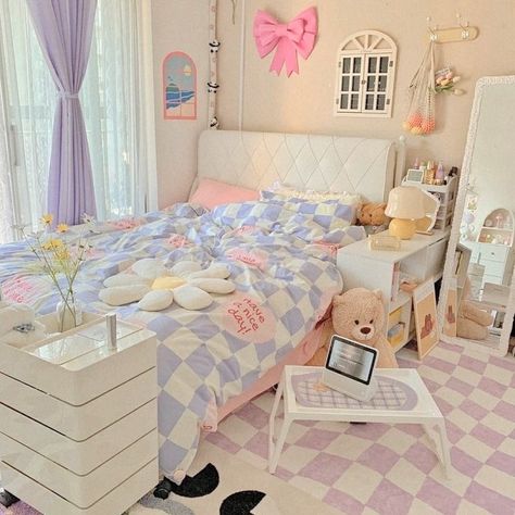 Korean Pastel Bedroom, Room Decor Bedroom Danish Pastel, Korean Cute Room Aesthetic, Cute Room Ideas Aesthetic Korean, Cute Pastel Bedroom Aesthetic, Pink Pastel Bedroom Aesthetic, Korean Room Pastel, Korean Rooms Aesthetics, Pastel Korean Bedroom