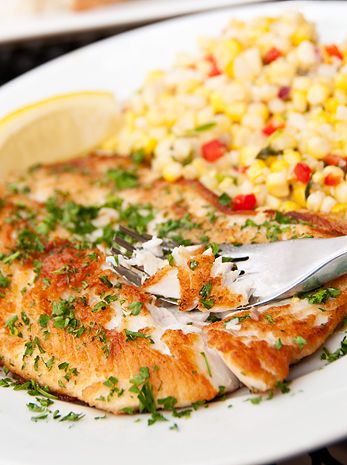 There's nothing like a simply prepared Lake Superior Whitefish with some gorgeous Michigan corn and tomatoes during the Whitefish Recipes Baked, Lake Superior Whitefish Recipes, Baked Whitefish Recipe, How To Cook White Fish Easy Recipes, Baked White Fish Recipes Healthy, Bake White Fish, Lake Perch Fish Recipes, Whitefish Recipes, White Fish Point Michigan