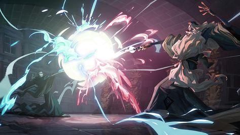 Harry Potter Magic Awakened Art, Dumbledore Vs Voldemort, Keyframe Illustration, Wizard Pose, Harry Potter Magic Awakened, Magic Awakened, Hogwarts Games, Series Illustration, Harry Potter Illustrations