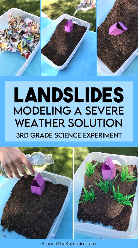 simulation of a landslide for a science experiment Science Activities For Elementary Students, Outdoor Science Activities, Second Grade Science Experiments, Science 2nd Grade, Desert Science Experiment, 2nd Grade Science Experiments, 2nd Grade Science Fair Projects, 3rd Grade Science, Landform Projects For Kids