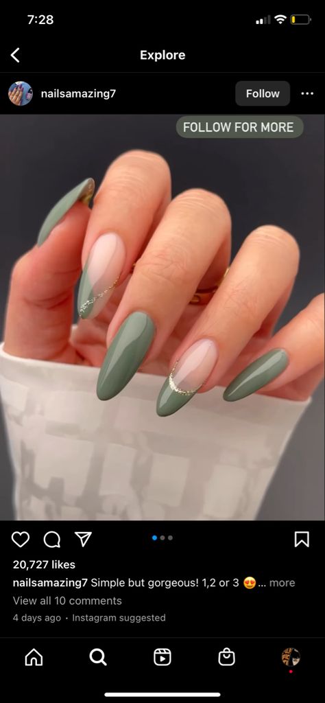 Sage Green Nails, Dance Nails, Oval Nails Designs, Neural Pathways, Almond Nail Art, Grey Nail Designs, Green Acrylic Nails, Beige Nails, Gray Nails