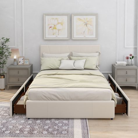 Beds Queen Size, Queen Bed Frames, Beds Queen, Best Storage Beds, Platform Storage Bed, Platform Storage, Queen Bed Frame, Wayfair Furniture, Furnished Apartment