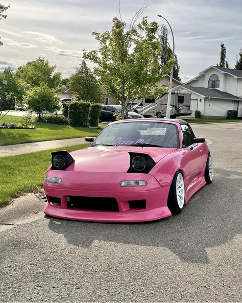 Kbd Body Kit Miata, Widebody Miata, Pink Miata, Miata Mods, Miata Car, Pimped Out Cars, Mazda Mx5 Miata, Miata Mx5, Car Goals