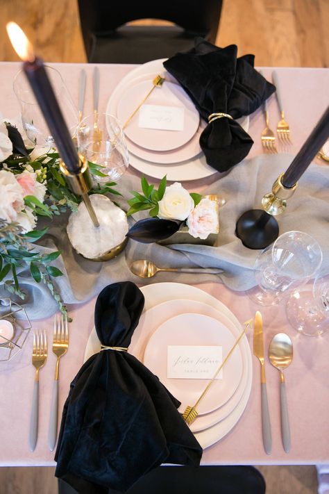 Blush and Black Wedding Inspiration | Denver Wedding Inspiration | Item 21 via Rocky Mountain Bride Galentines 2023, Wedding Categories, Black Lace Wedding Cake, Blush And Black Wedding, Black Wedding Inspiration, Blush Pink And Black Wedding, Black Lace Wedding, Chair Rentals, Big Wedding Cakes