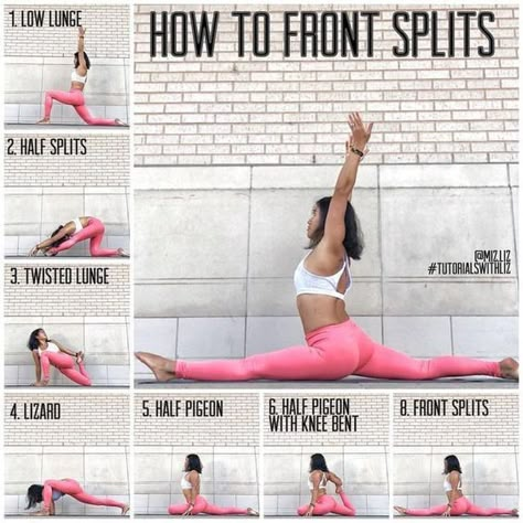 How to Do a Front Split - Health Fitness Plan, Trening Fitness, Exercise Routines, Yoga Exercises, Easy Yoga Workouts, Trening Abs, Yoga Photography, Easy Yoga, Gymnastics Workout