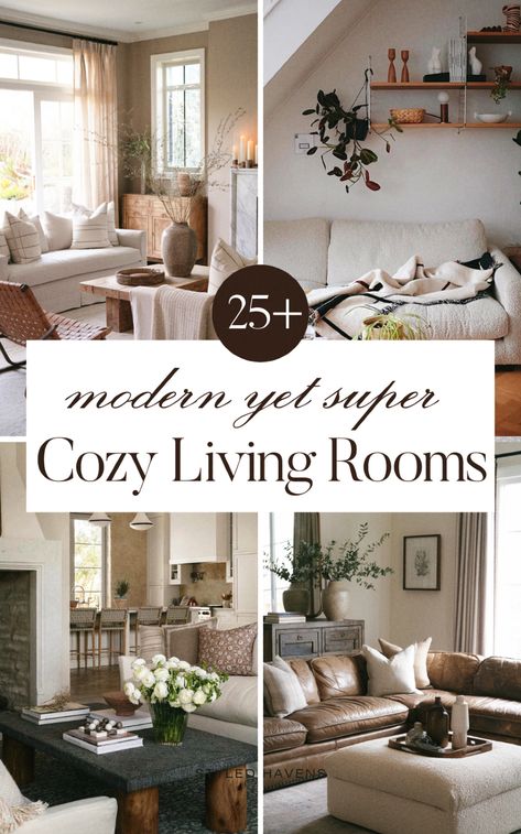 Love the vibe of a beautiful cozy living room? Us too - and today, we’re sharing our very fav living room ideas with the *ultimate* cozy vibes. Whether your home decor style leans more towards an earthy living room or you love the neutral, minimalist living room look, *this* is the living room inspo you’ll love. (Save these cozy living rooms to your living room inspiration board for later!) Apartment Living Room Cream Couch, Cozy Classic Apartment, Interior Designed Living Rooms, Cozy Living Rooms Neutral, Seattle Living Room, Maximalist Decor Neutral, Cozy Living Room Ideas On A Budget, Modern Farmhouse Couch Living Room, How To Make A Couch Look Cozy