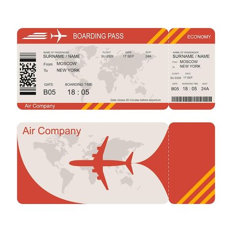 Vorlage für flugtickets. flug in der luf... | Premium Vector #Freepik #vector #hintergrund #muster #geschaeft #einladung Ticket Illustration, Plane Ticket Template, Fake Plane Ticket, Airport Tickets, Ticket Design Template, Ticket Template Free, Air Company, Airplane Ticket, Airlines Branding