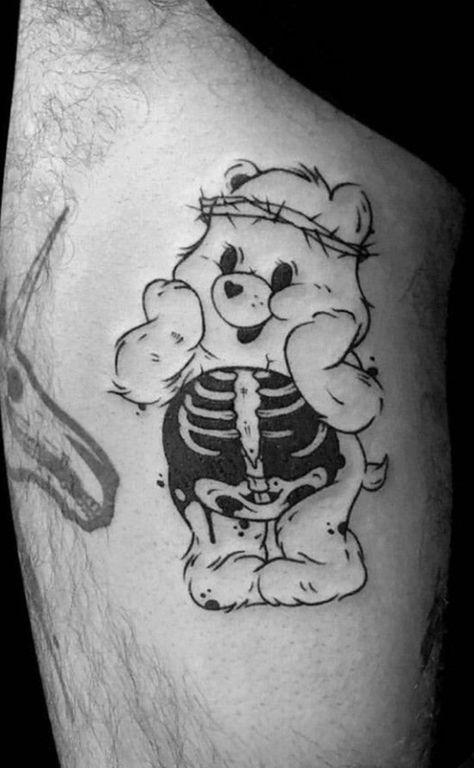 Bear Flash Tattoo, Cute Halloween Tattoos, Zeus Tattoo, Bear Tattoos, Halloween Tattoos, Tattoo Idea, Tattoo Sketches, Flash Tattoo, Tattoos And Piercings