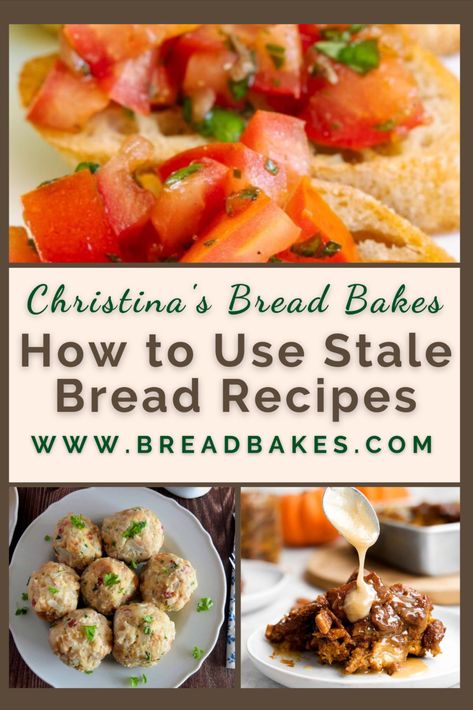 Pictures of ways to use stale bread with link to stale bread recipes from around the world. Stale French Bread Ideas, Recipes Using Sliced White Bread, Stale French Bread Recipes, Recipes Using Stale Bread, Extra Bread What To Do With, Stale Bread Recipes, No Food Waste, Anadama Bread, Monkey Bread Muffins