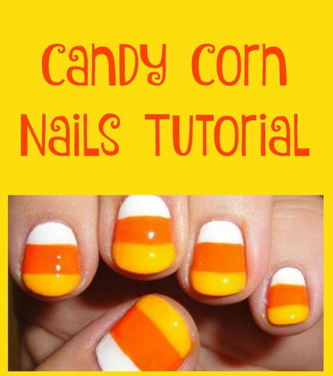 Candy Corn Nails Tutorial Candy Corn Manicure, Candy Corn Nail Ideas, Candy Corn Nail Art, Candy Corn Nails Halloween, Corn Nails, Nails Art Tutorial, Candy Corn Nails, Gel Nail Tutorial, New Years Nail Art