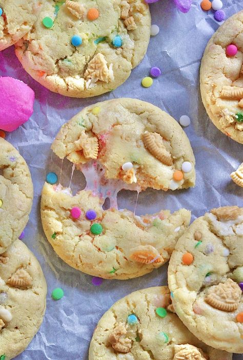 Peeps Bunny Sugar Cookies, Easter Drop Cookies, Peeps Dessert Ideas, Peep Desserts, Peep Cookies, Peeps Cookies, Nutella Filled Cookies, Peeps Dessert, Peeps Recipes