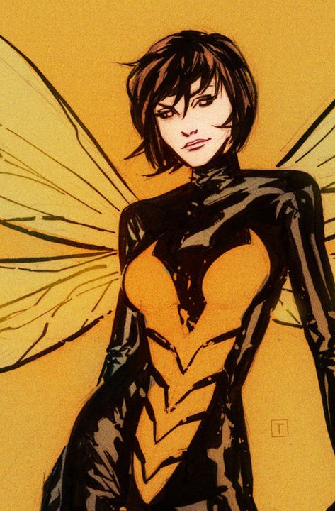 Wasp by Marcio Takara Marvel Wasp, Janet Van Dyne, Van Dyne, The Wasp, Marvel Girls, Marvel Comics Art, Ms Marvel, Marvel Women, Comics Girl