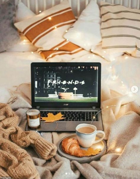 Trend sees influencers create Instagram-friendly themes to watch their favorite TV shows | Daily Mail Online Fall Mood Board, Foto Tips, Cozy Aesthetic, Fall Inspo, Fall Feels, A Cup Of Coffee, Autumn Cozy, Autumn Aesthetic, Fall Wallpaper