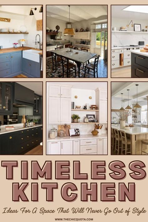 timeless kitchen Timeless Kitchen Ideas, Simple Kitchen Decor, Decor Kitchen Island, Island Ideas Kitchen, Timeless Kitchen Design, Best Kitchen Ideas, Timeless Kitchen, Kitchen Island Ideas, Design A Space