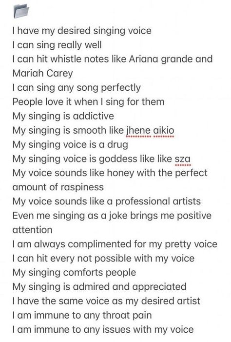 Manifest Singing Voice, Desired Voice Affirmations, Piano Affirmations, Beautiful Singing Voice Affirmations, Pretty Voice Affirmation, Siren Voice Affirmations, Singing Career Vision Board, Music Career Affirmations, Singing Manifestation