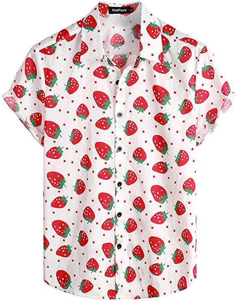 Floral Print Shirts, Strawberry Clothing, Aloha Beaches Shirt, Dress Shirt Men, Hawaii Outfits, Slim Fit Dress, Shirts Long Sleeve, Hawaiian Outfit, Slim Fit Dress Shirts