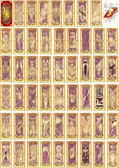 Cardcaptor Sakura Cards, Cosplay Sakura, Printables Stickers, Clow Cards, Mahō Shōjo, Magic Cards, Sakura Card, Card Captor, Tarot Art